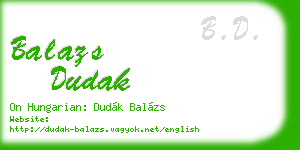 balazs dudak business card